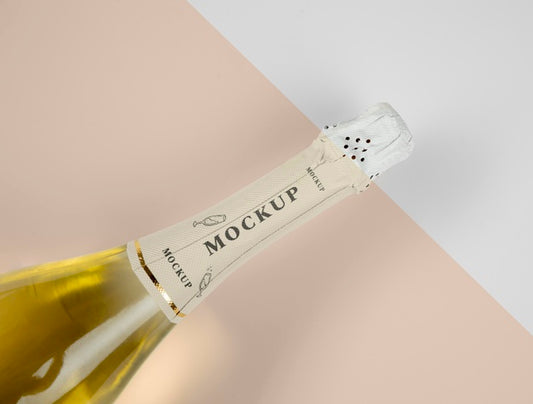 Free Champagne Bottle With Mock-Up Psd