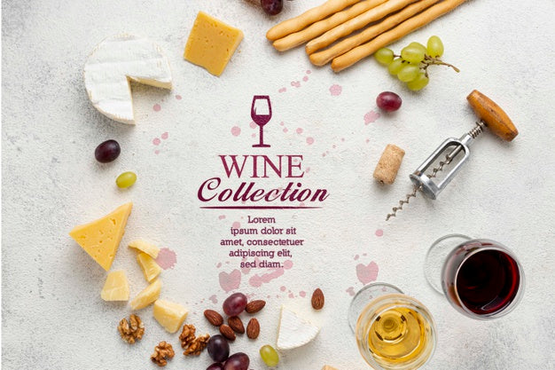 Free Cheese And Wine Circle Shape Psd