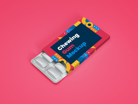 Free Chewing Gum In Blister Packagaging Mockup