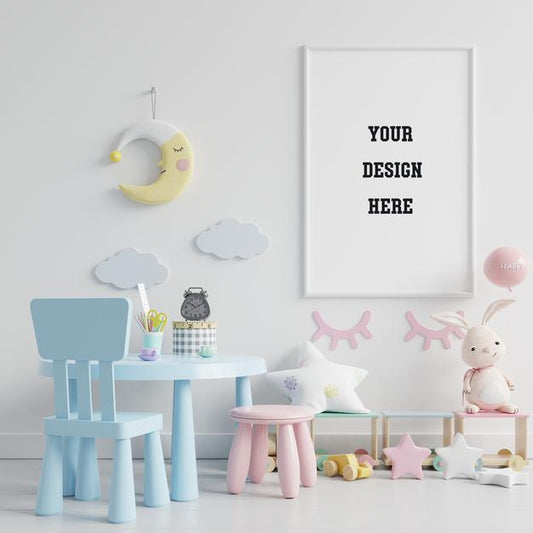 Free Children'S Playroom With Mock Up Poster Psd