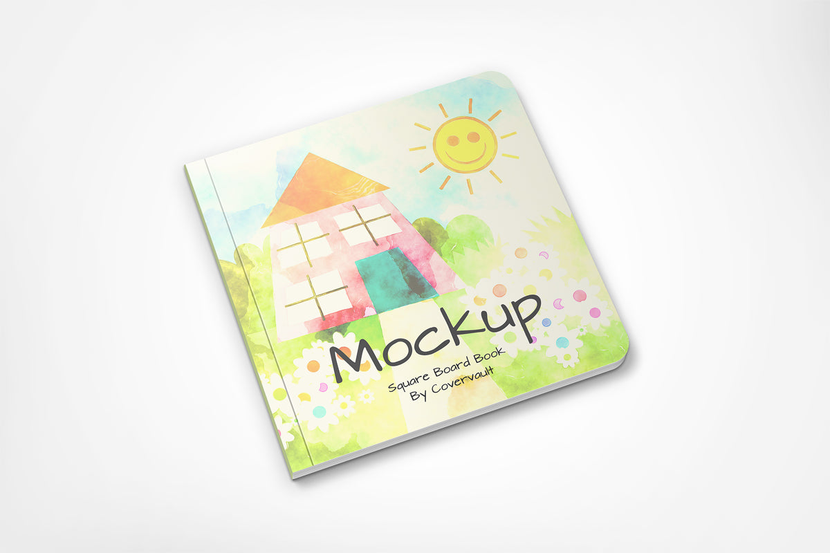 Free Children’S Square Board Book Mockup Flat