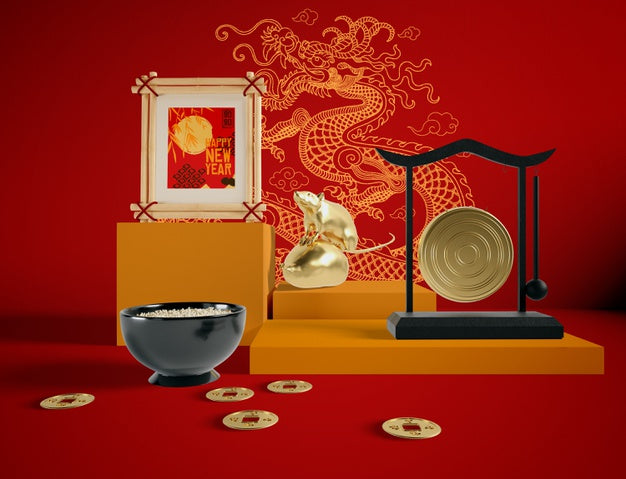 Free Chinese New Year Golden Rat Illustration Psd