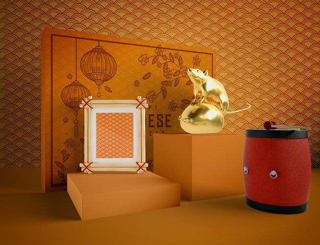 Free Chinese New Year Golden Rat Psd