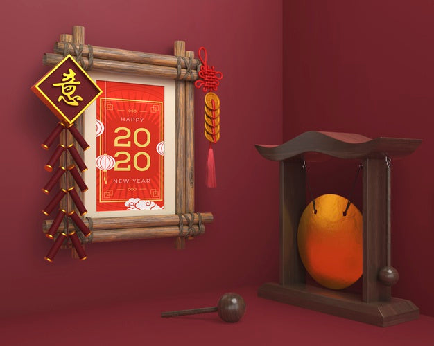 Free Chinese Ornaments And Frame For New Year Psd