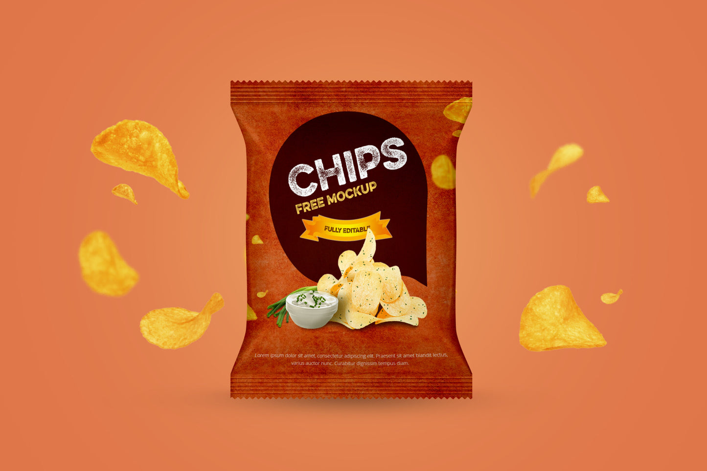 Free Chips Packet Mockup (Psd)
