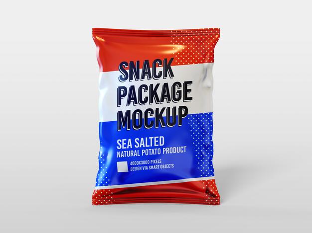 Free Chips Pouch Bag Mockup Template Psd