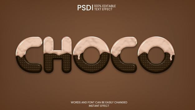 Free Chocolat And Cream 3D Text Effect Psd