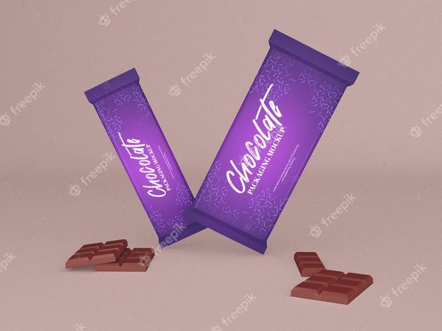 Free Chocolate Bar Packaging Mockup Psd