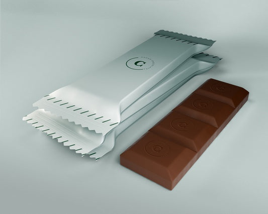 Free Chocolate Bars In Plastic Wrapping Mock-Up Psd