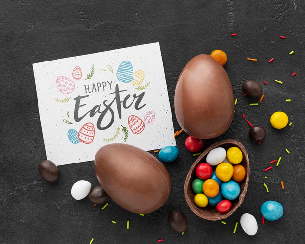 Free Chocolate Eggs With Candies Psd