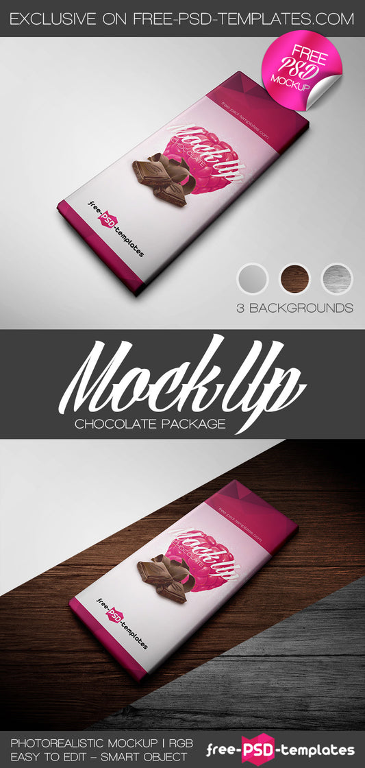 Free Chocolate Package Mockup (Psd)