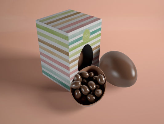 Free Chocolate Small Eggs In Big Chocolate Egg Form Psd