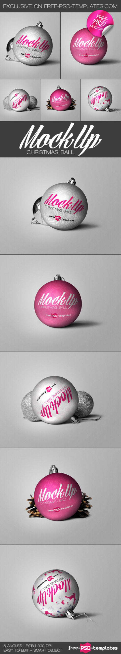 Free Christmas Ball Mock-Up In Psd
