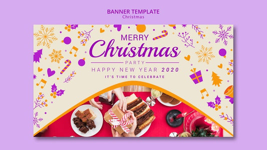 Free Christmas Banner Template With Picture Psd