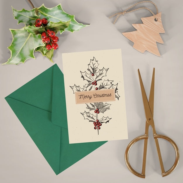 Free Christmas Card Concept Mock-Up Psd