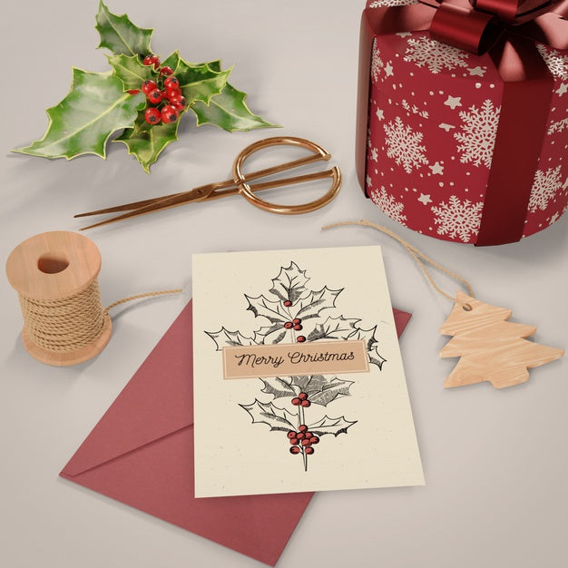 Free Christmas Card Writing Process At Home Psd