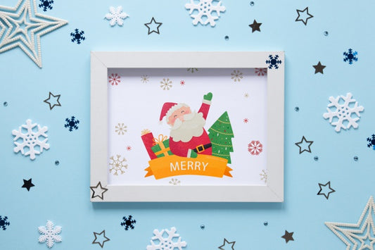 Free Christmas Concept Frame With Santa Claus Psd