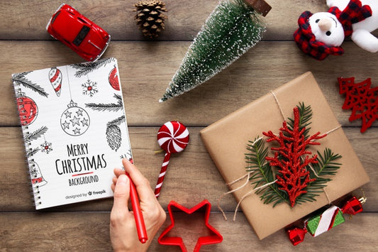 Free Christmas Concept With Mock-Up Psd