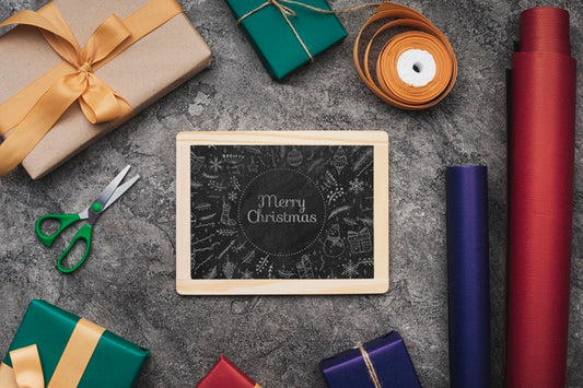 Free Christmas Conept Gits Mock-Up Psd