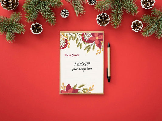 Free Christmas Eve Arrangement With Card Psd