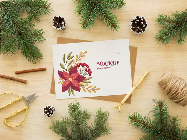 Free Christmas Eve Composition With Card Psd