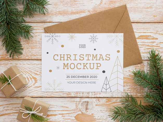 Free Christmas Eve Elements Composition Mock-Up Psd
