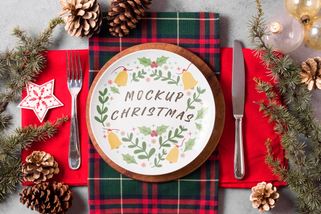 Free Christmas Food Concept Mock-Up Psd – CreativeBooster