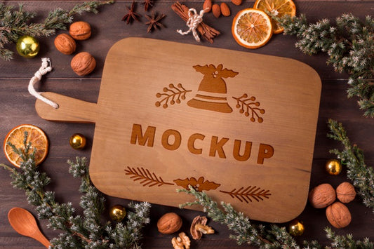Free Christmas Food Concept Mock-Up Psd