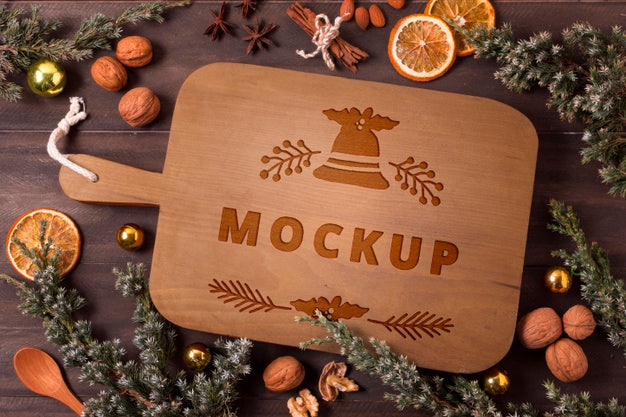 Free Christmas Food Concept Mock-Up Psd