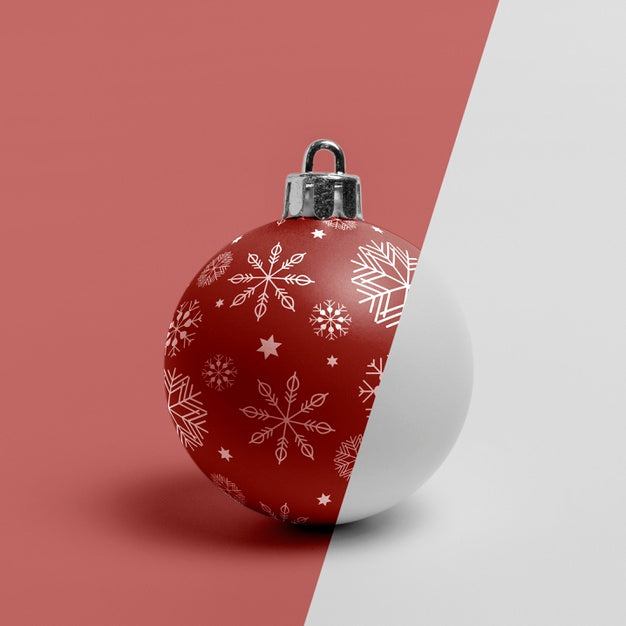 Free Christmas Globe Ornament With Snowflakes Psd