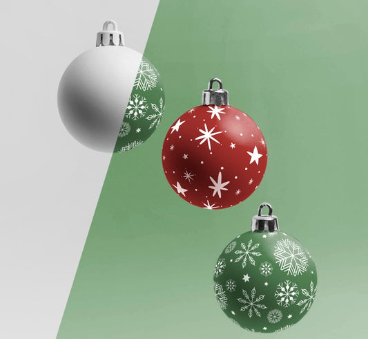 Free Christmas Globes With Snowflakes Psd