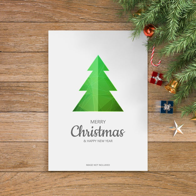Free Christmas Greeting Design Mockup Psd