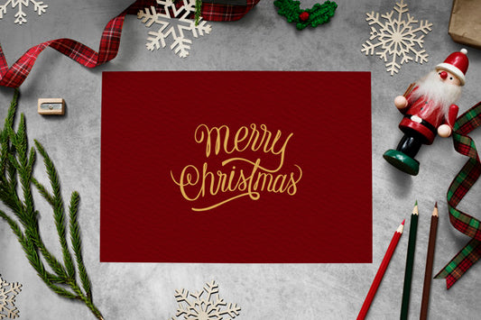 Free Christmas Holiday Greeting Design Mockup Psd