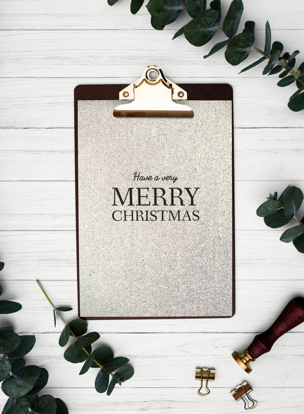 Free Christmas Holiday Greeting Design Mockup Psd