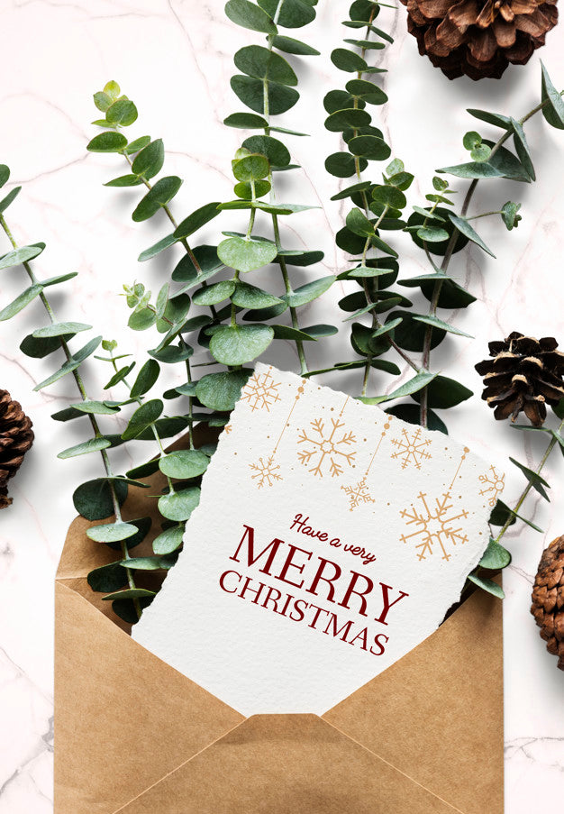 Free Christmas Holiday Greeting Design Mockup Psd