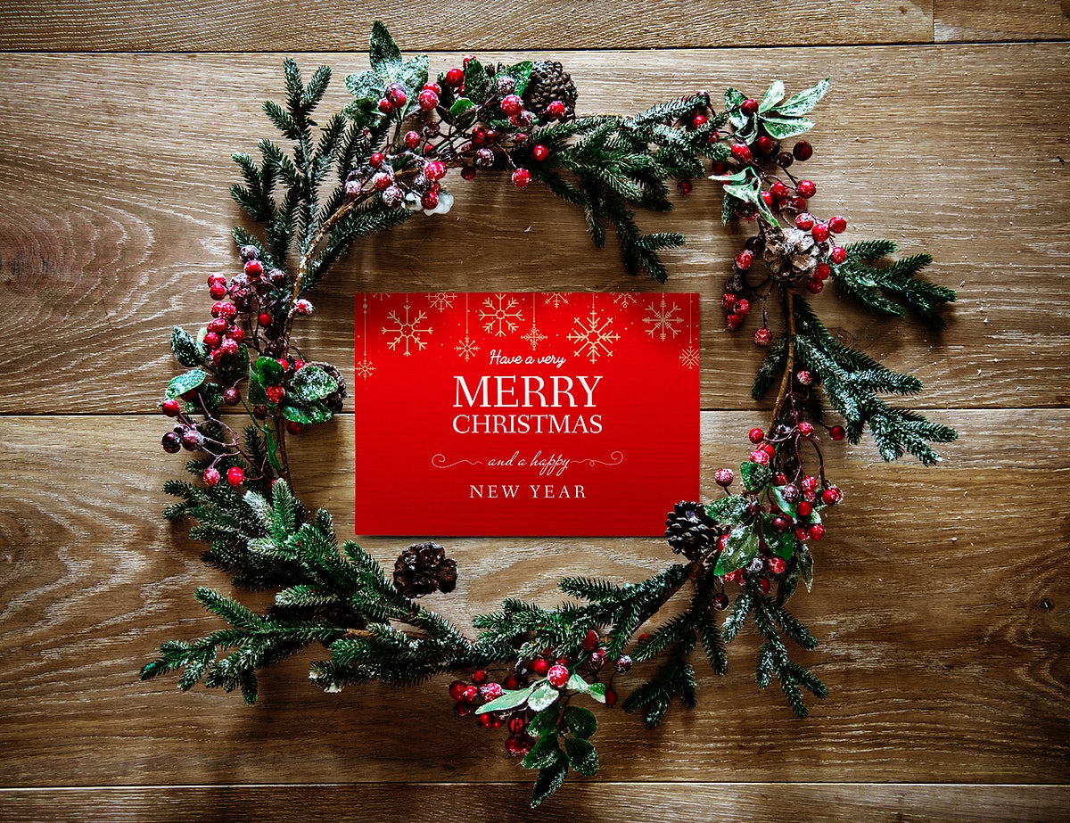 Free Christmas Holiday Greeting Design Mockup