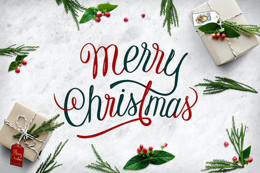 Free Christmas Holiday Greeting Design Mockup
