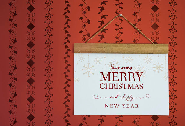 Free Christmas Holiday Greeting Mockup Psd