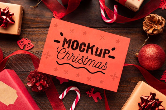 Free Christmas Mock-Up On A Gift Box Psd