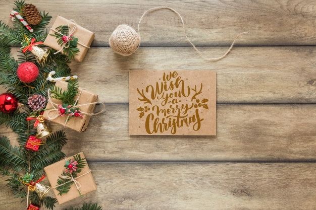 Free Christmas Mockup With Cover Or Letter Psd