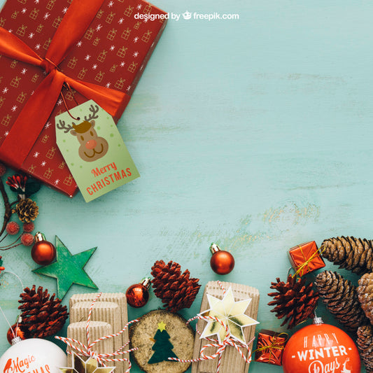 Free Christmas Mockup With Space Psd