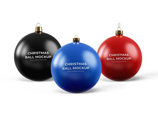 Free Christmas Ornament Balls Mockup Template Psd