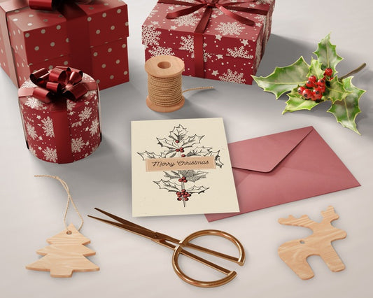 Free Christmas Preparations Gifts And Cards Psd