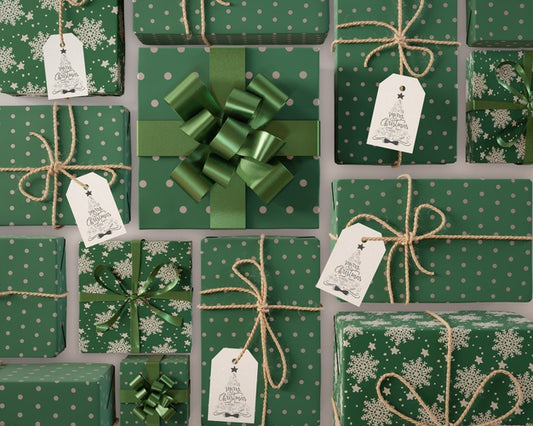 Free Christmas Present Collection With Tags Psd