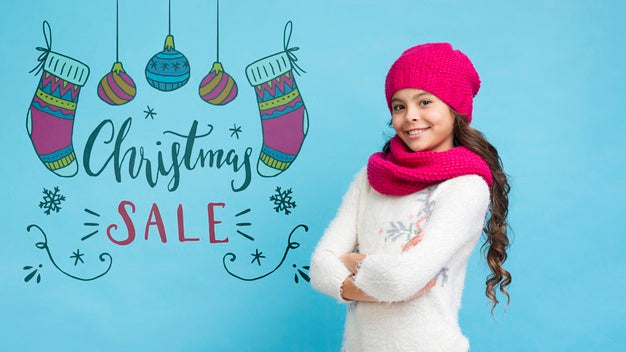 Free Christmas Promotions Presented By Girl Psd