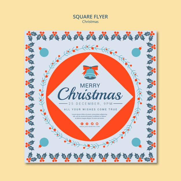 Free Christmas Square Flyer Template Psd