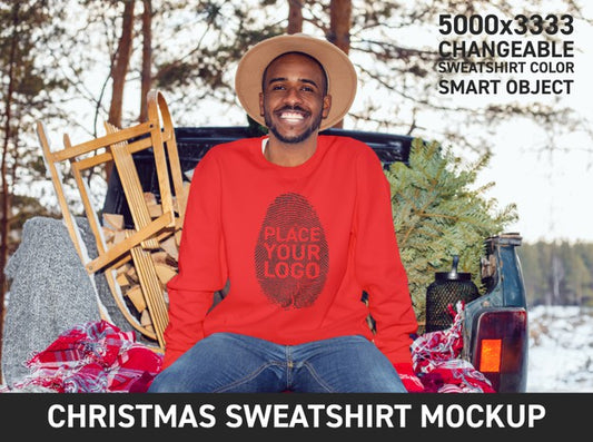 Free Christmas Sweatshirt Mockup Psd