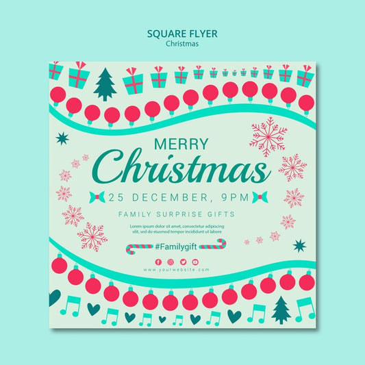 Free Christmas Template Square Flyer Psd
