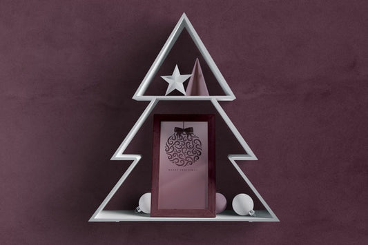 Free Christmas Tree Shape With Frame Inside Psd