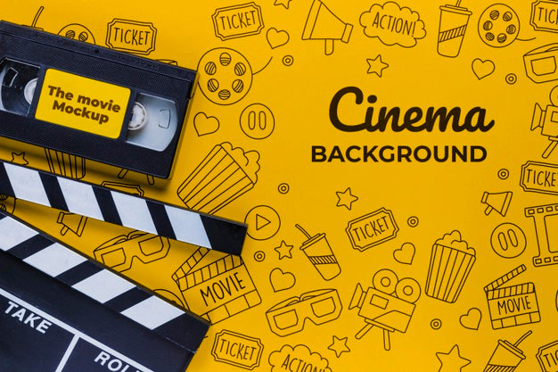 Free Cinema Background Concept Old Tape Psd